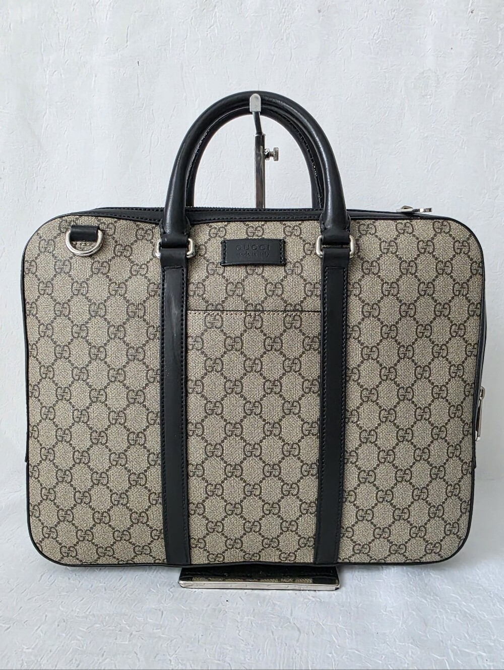 Auth Gucci GG Supreme Canvas Briefcase Or Laptop Bag